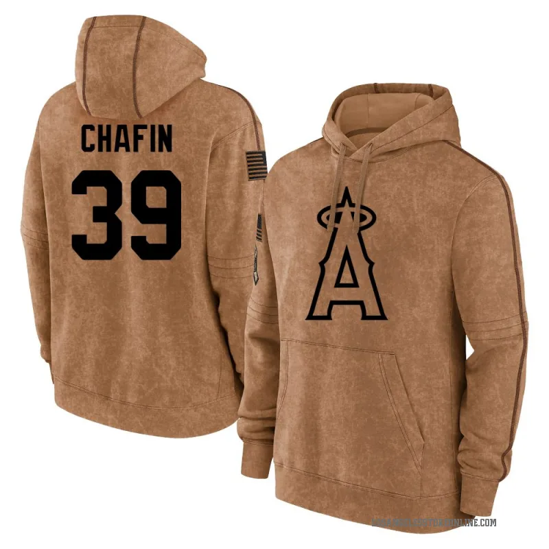 Andrew Chafin Youth Brown Los Angeles Angels 2023 Salute to Service Club Pullover Hoodie