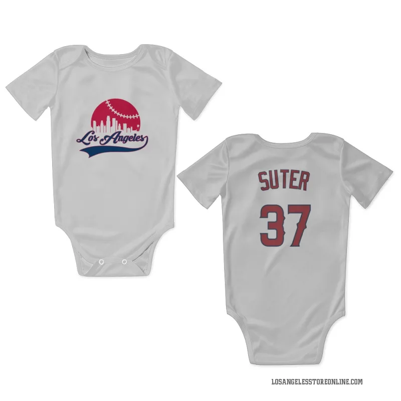 Brent Suter  White Los Angeles Angels  Newborn & Infant Bodysuit