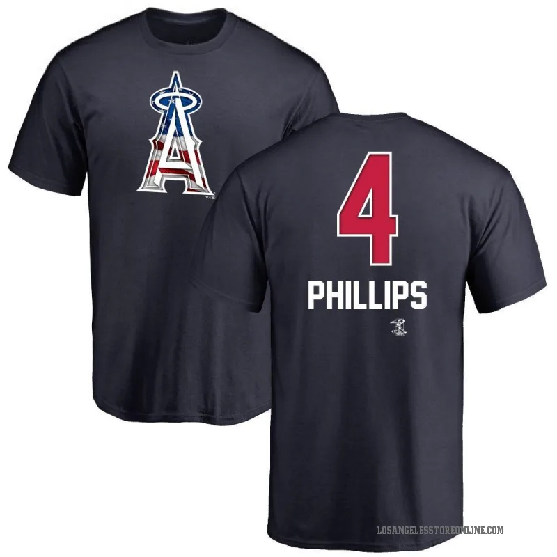 Brett Phillips Men's Navy Los Angeles Angels Name and Number Banner Wave T-Shirt -