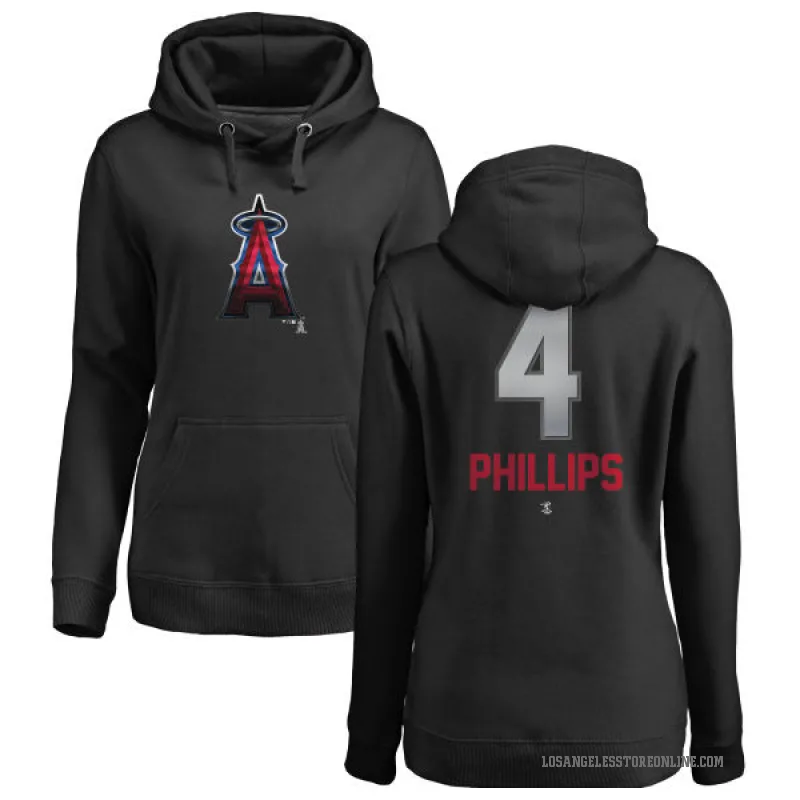 Brett Phillips Women's Black Los Angeles Angels Branded Midnight Mascot Pullover Hoodie -