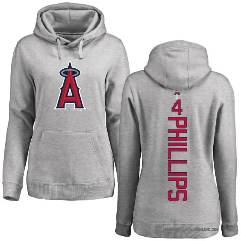 Brett Phillips Women's Los Angeles Angels Ash Backer Pullover Hoodie