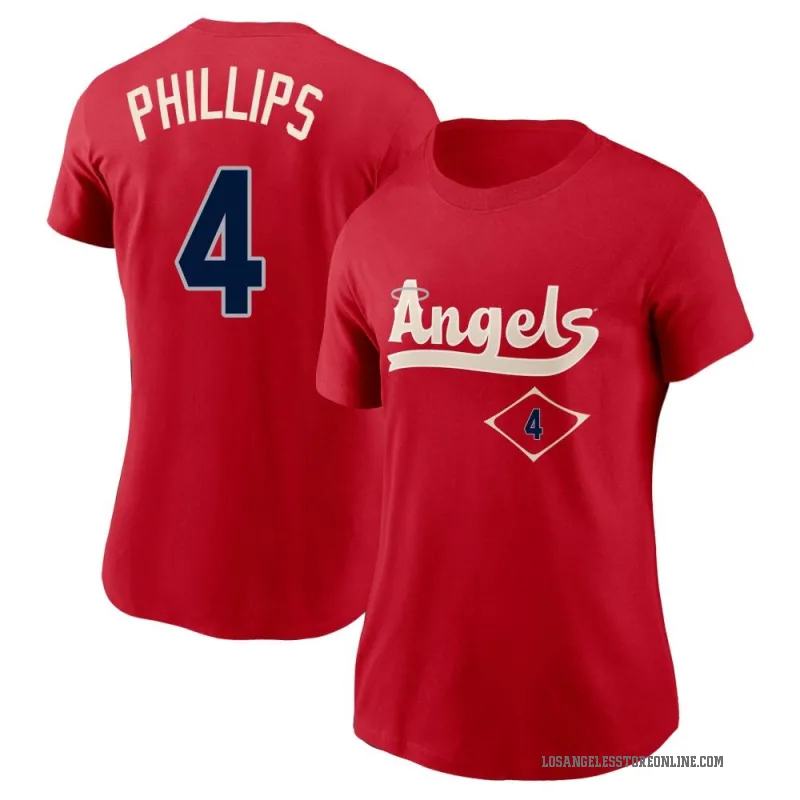 Brett Phillips Women's Red Los Angeles Angels 2022 City Connect T-Shirt