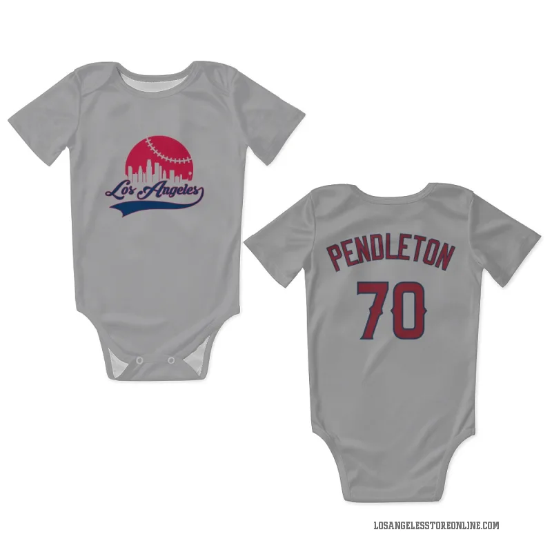 Caleb Pendleton  Gray Los Angeles Angels  Newborn & Infant Bodysuit