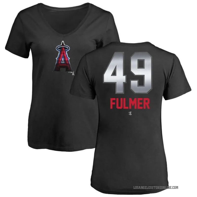 Carson Fulmer Women's Black Los Angeles Angels Midnight Mascot V-Neck T-Shirt -
