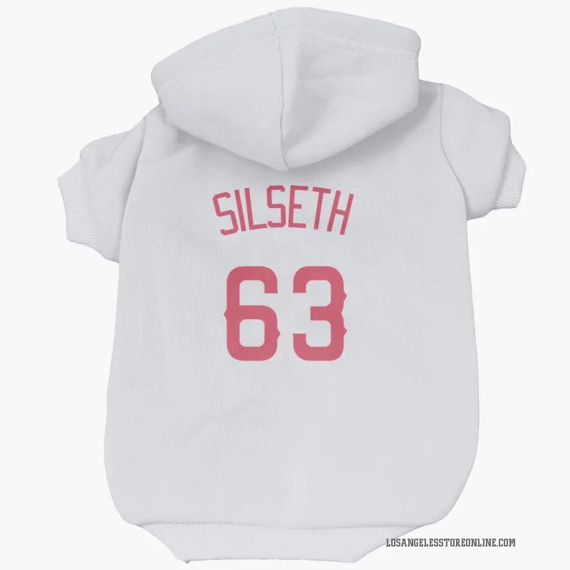 Chase Silseth  Navy Los Angeles Angels  Cat & Dog Pet Hoodie
