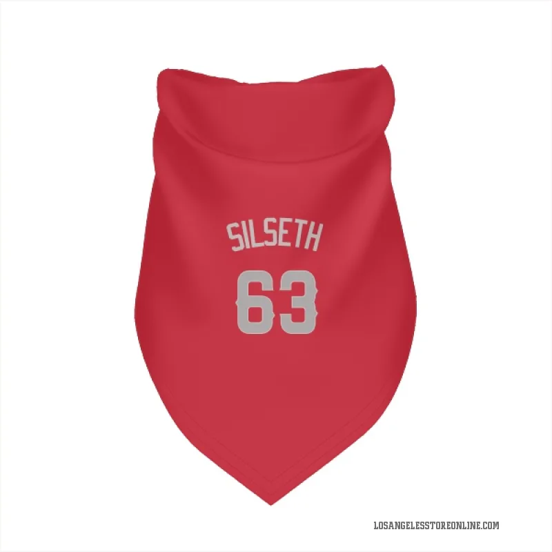 Chase Silseth  Red Los Angeles Angels  Gray Cat & Dog Pet Bandana