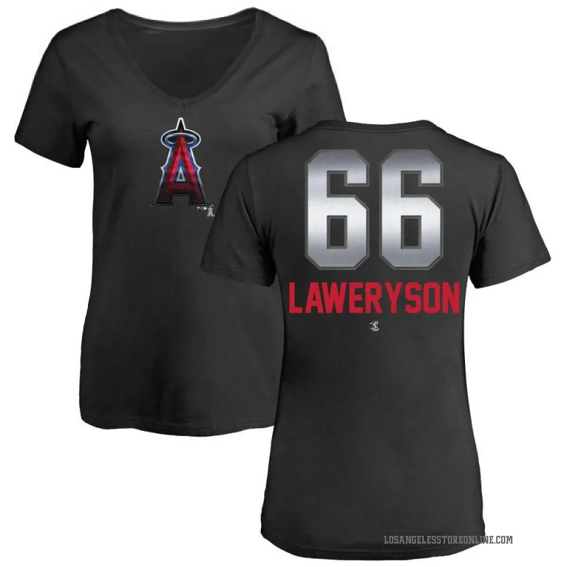 Cody Laweryson Women's Black Los Angeles Angels Midnight Mascot V-Neck T-Shirt -