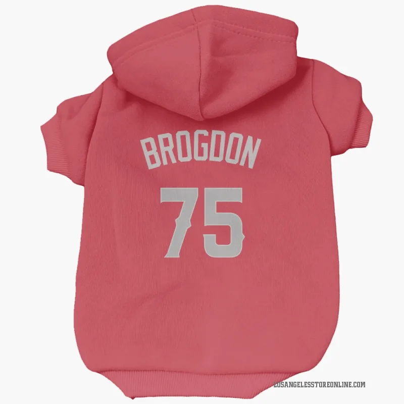Connor Brogdon  Red Los Angeles Angels  Gray Cat & Dog Pet Hoodie