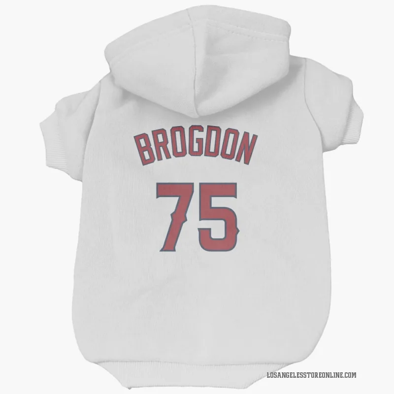 Connor Brogdon  White Los Angeles Angels  Cat & Dog Pet Hoodie