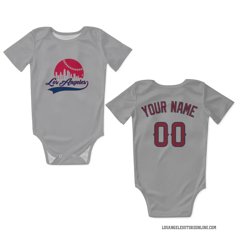 Custom  Gray Los Angeles Angels   Newborn & Infant Bodysuit