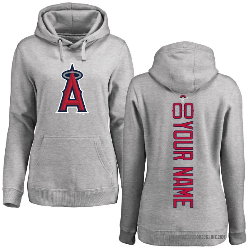 Custom Women's Los Angeles Angels Ash Backer Pullover Hoodie