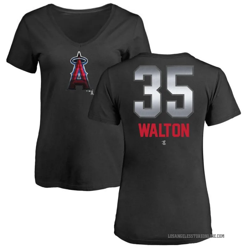 Donovan Walton Women's Black Los Angeles Angels Midnight Mascot V-Neck T-Shirt -