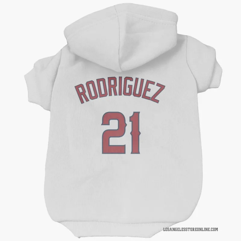 Grayson Rodriguez  White Los Angeles Angels  Cat & Dog Pet Hoodie