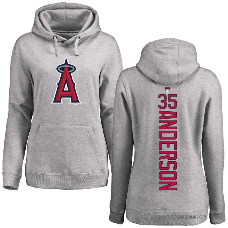 Ian Anderson Women's Los Angeles Angels Ash Backer Pullover Hoodie