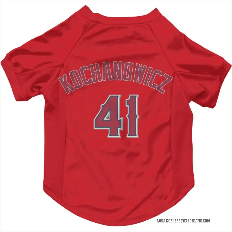 Jack Kochanowicz  Red Los Angeles Angels  Cat & Dog Pet Jersey