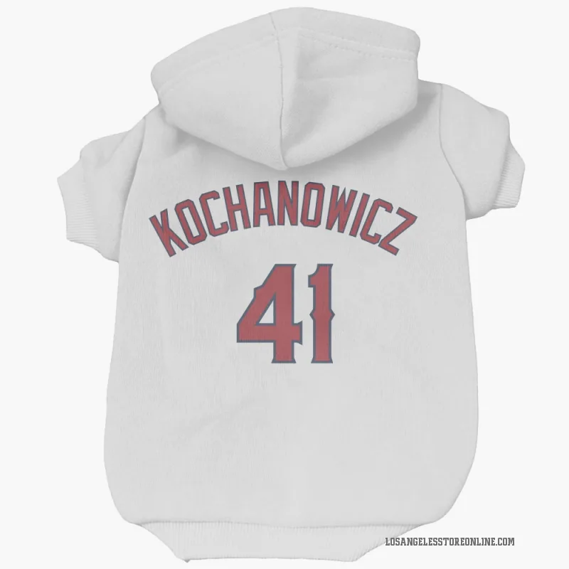 Jack Kochanowicz  White Los Angeles Angels  Cat & Dog Pet Hoodie