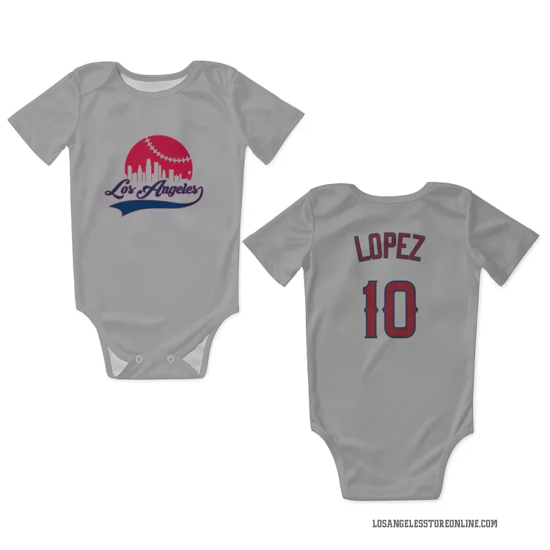 Jack Lopez  Gray Los Angeles Angels  Newborn & Infant Bodysuit