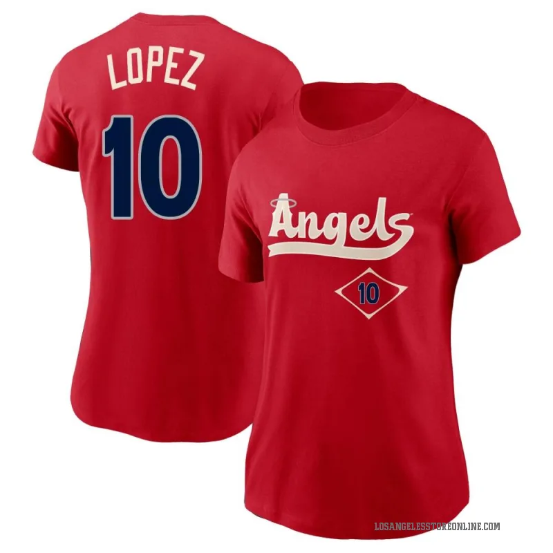 Jack Lopez Women's Red Los Angeles Angels 2022 City Connect T-Shirt