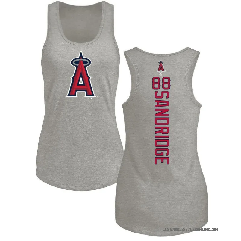 Jayvien Sandridge Women's Ash Los Angeles Angels Backer Tank Top -