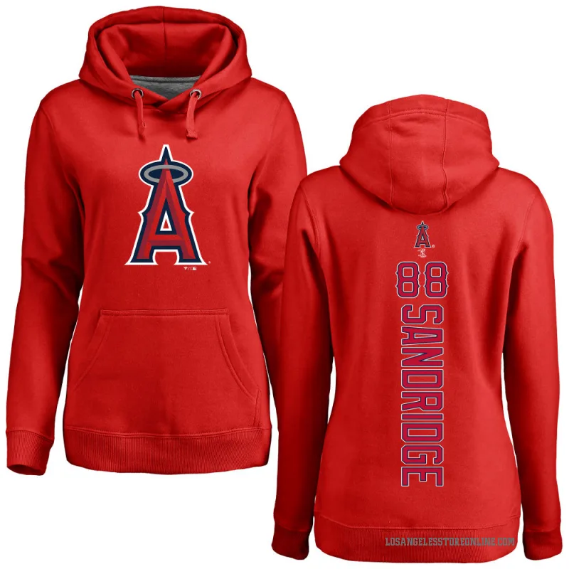 Jayvien Sandridge Women's Red Los Angeles Angels Backer Pullover Hoodie