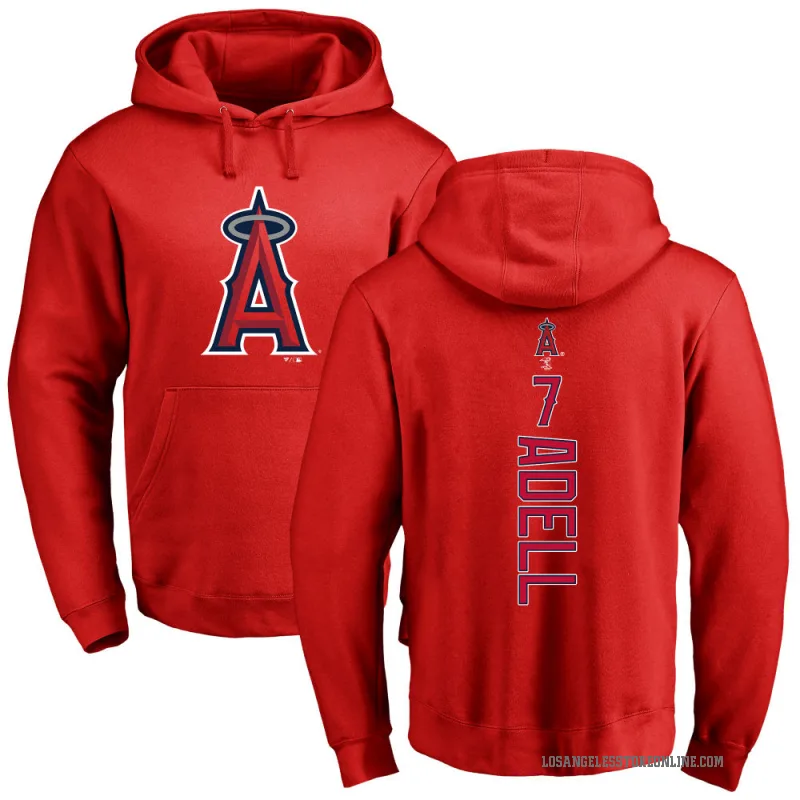 Jo Adell Youth Red Los Angeles Angels Backer Pullover Hoodie