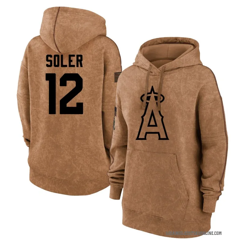 Jorge Soler Women's Brown Los Angeles Angels 2023 Salute to Service Pullover Hoodie