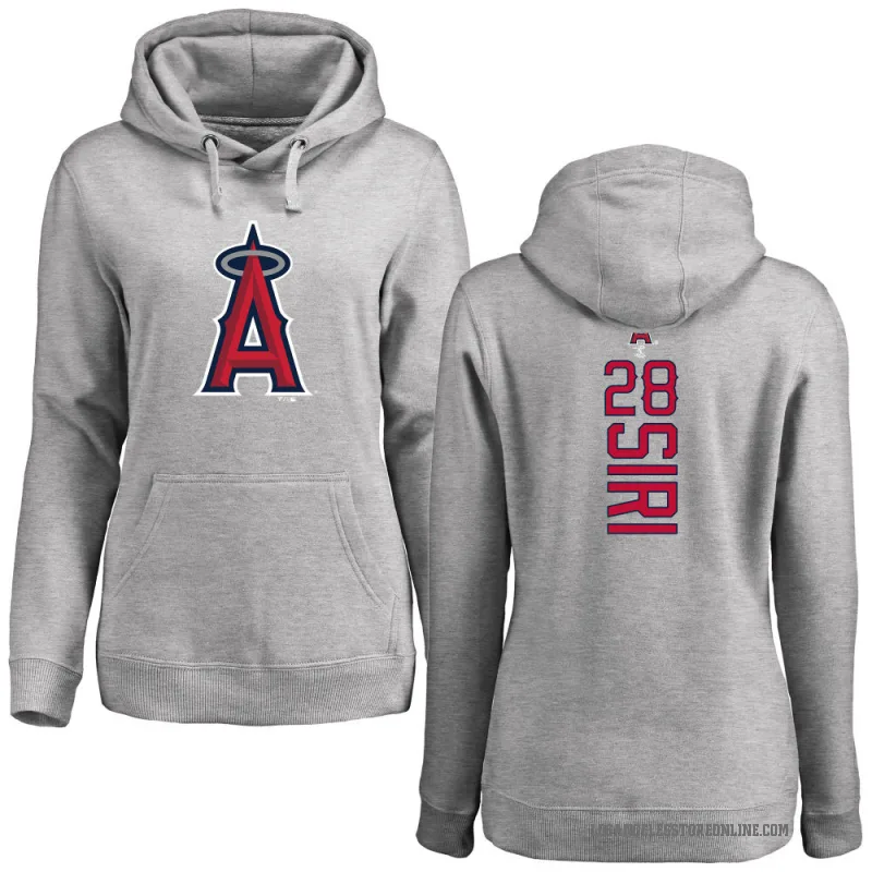 Jose Siri Women's Los Angeles Angels Ash Backer Pullover Hoodie