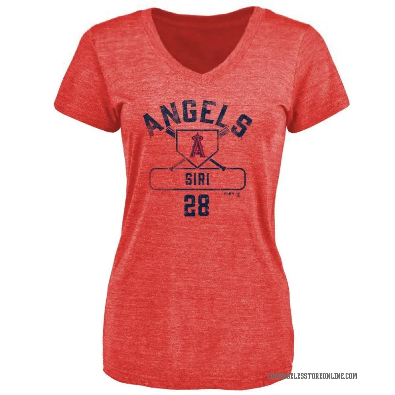 Jose Siri Women's Red Los Angeles Angels Base Runner T-Shirt -
