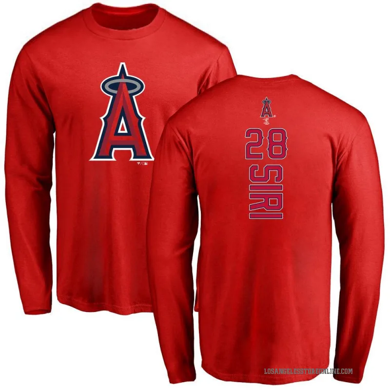 Jose Siri Youth Red Los Angeles Angels Backer Long Sleeve T-Shirt -