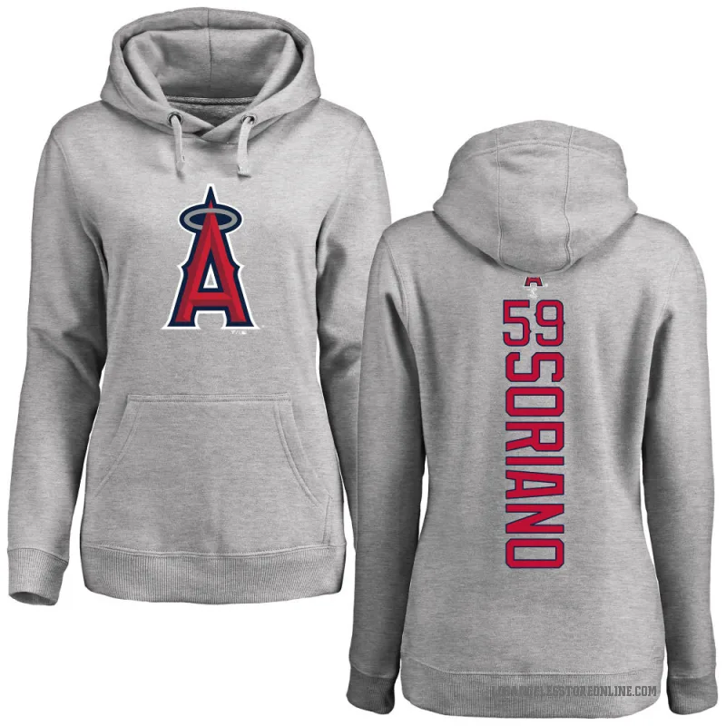 Jose Soriano Women's Los Angeles Angels Ash Backer Pullover Hoodie