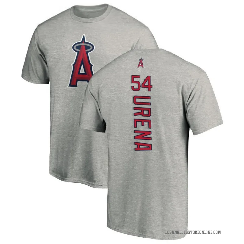 Jose Urena Men's Ash Los Angeles Angels Backer T-Shirt -