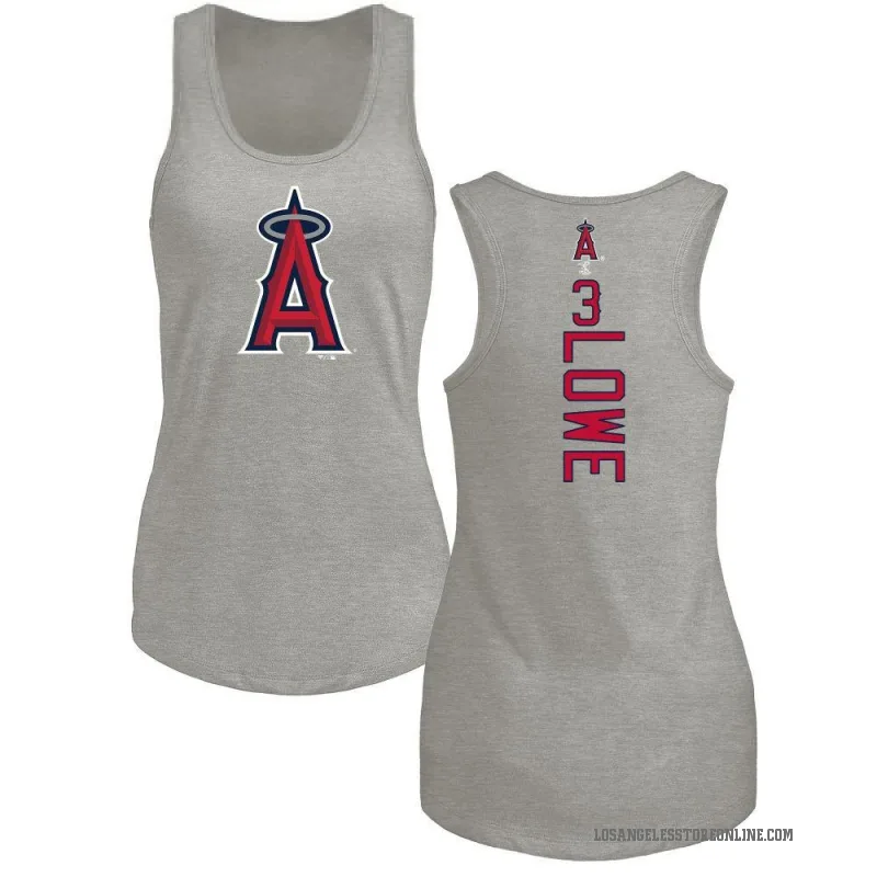Josh Lowe Women's Ash Los Angeles Angels Backer Tank Top -