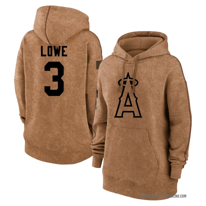 Josh Lowe Women's Brown Los Angeles Angels 2023 Salute to Service Pullover Hoodie