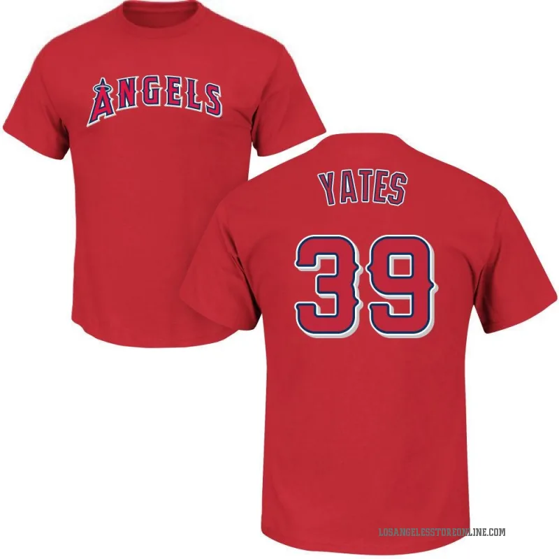 Kirby Yates Men's Red Los Angeles Angels Roster T-Shirt -