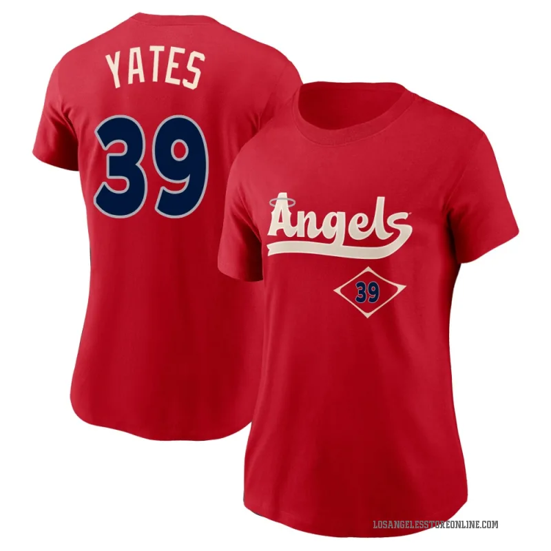 Kirby Yates Women's Red Los Angeles Angels 2022 City Connect T-Shirt