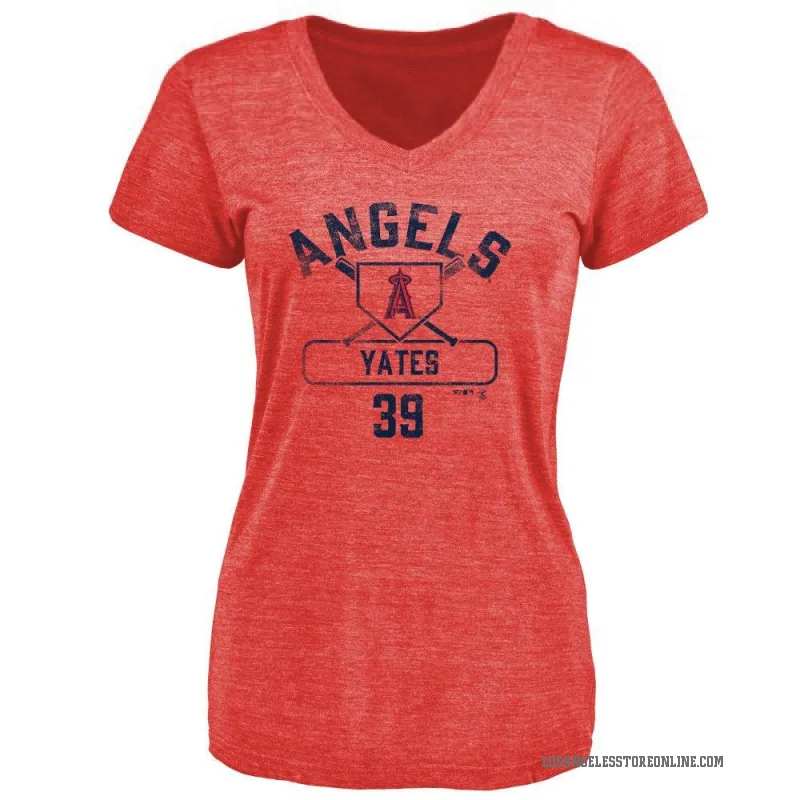 Kirby Yates Women's Red Los Angeles Angels Base Runner T-Shirt -