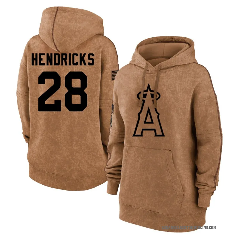 Kyle Hendricks Women's Brown Los Angeles Angels 2023 Salute to Service Pullover Hoodie