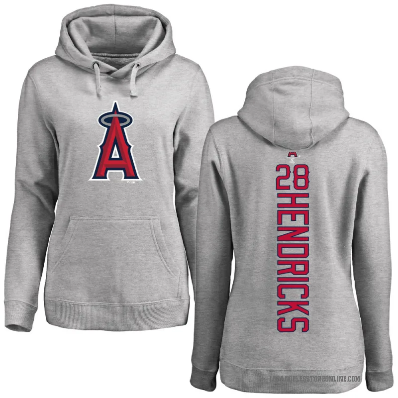 Kyle Hendricks Women's Los Angeles Angels Ash Backer Pullover Hoodie