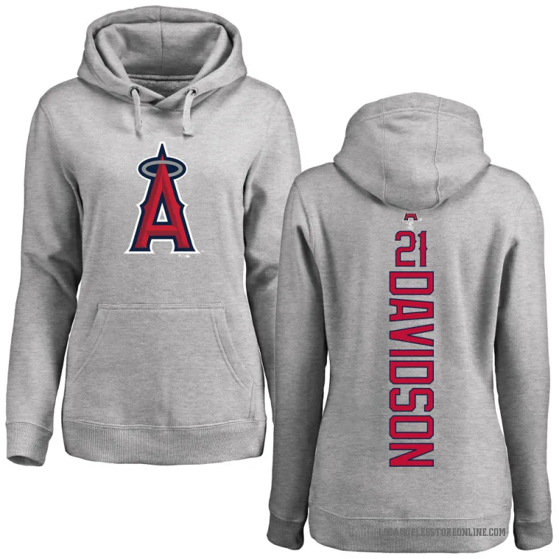Logan Davidson Women's Los Angeles Angels Ash Backer Pullover Hoodie