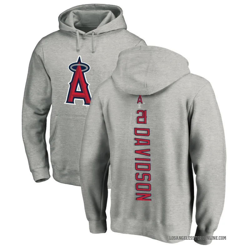 Logan Davidson Youth Los Angeles Angels Ash Backer Pullover Hoodie