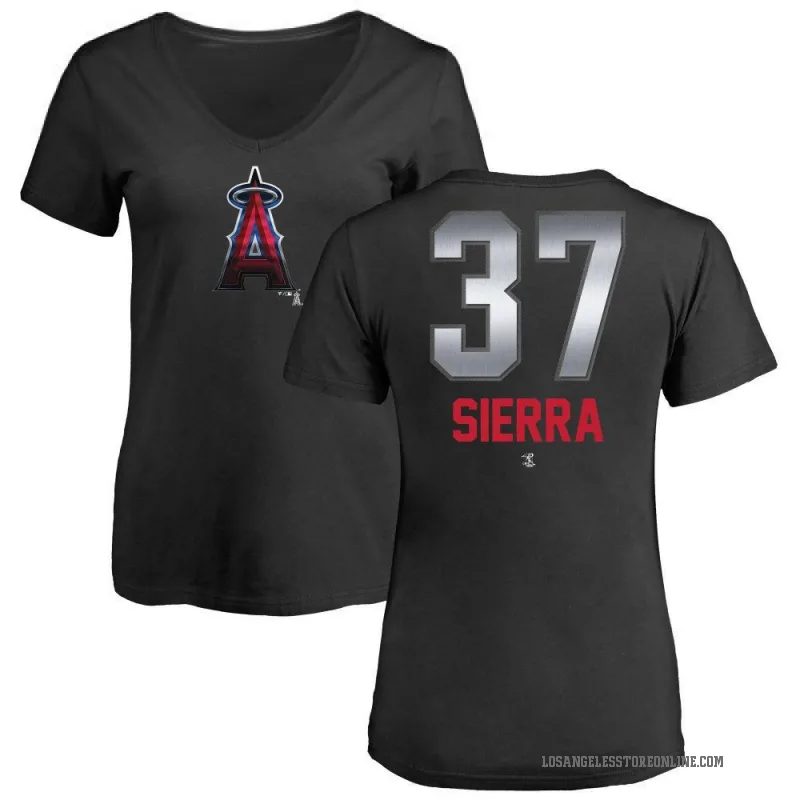Magneuris Sierra Women's Black Los Angeles Angels Midnight Mascot V-Neck T-Shirt -