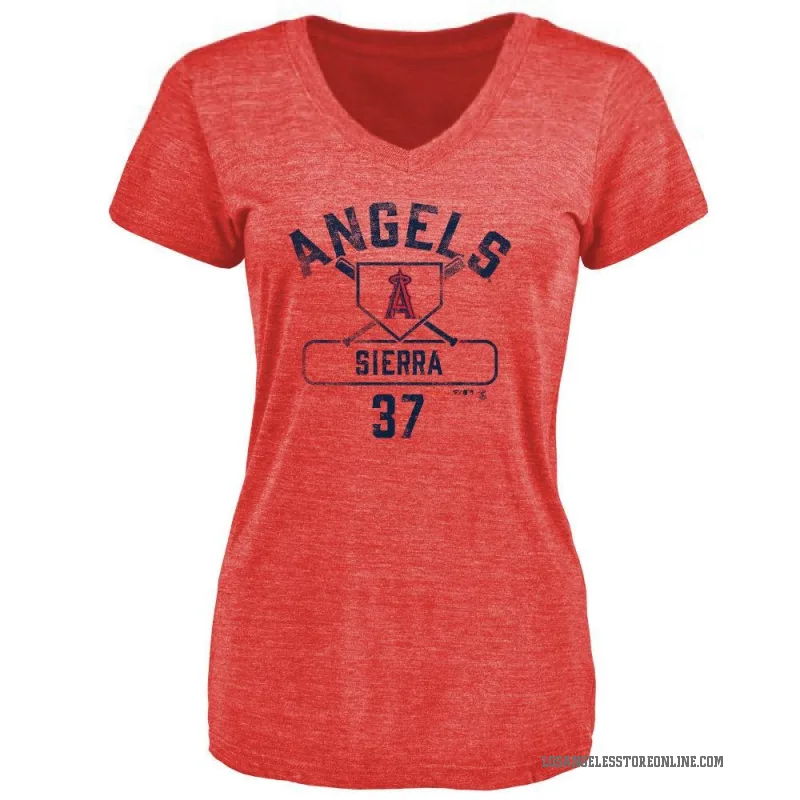Magneuris Sierra Women's Red Los Angeles Angels Base Runner T-Shirt -