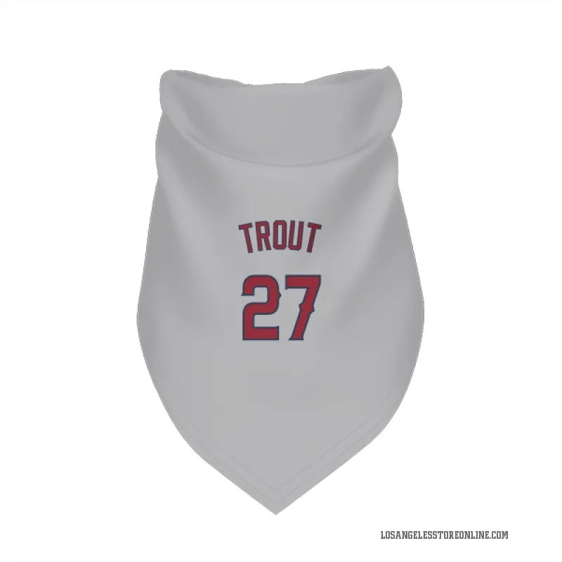 Mike Trout Gray Los Angeles Angels Cat & Dog Pet Bandana