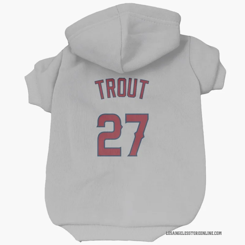Mike Trout Gray Los Angeles Angels Cat & Dog Pet Hoodie