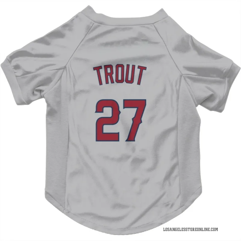 Mike Trout Gray Los Angeles Angels Cat & Dog Pet Jersey