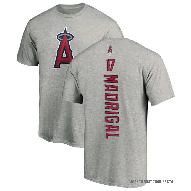 Nick Madrigal Men's Ash Los Angeles Angels Backer T-Shirt -