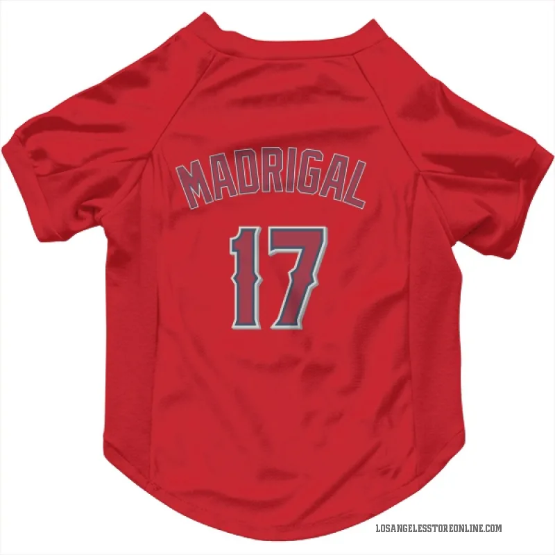 Nick Madrigal  Red Los Angeles Angels  Cat & Dog Pet Jersey