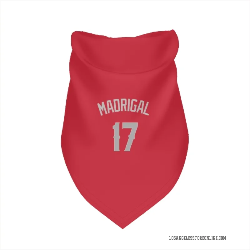 Nick Madrigal  Red Los Angeles Angels  Gray Cat & Dog Pet Bandana