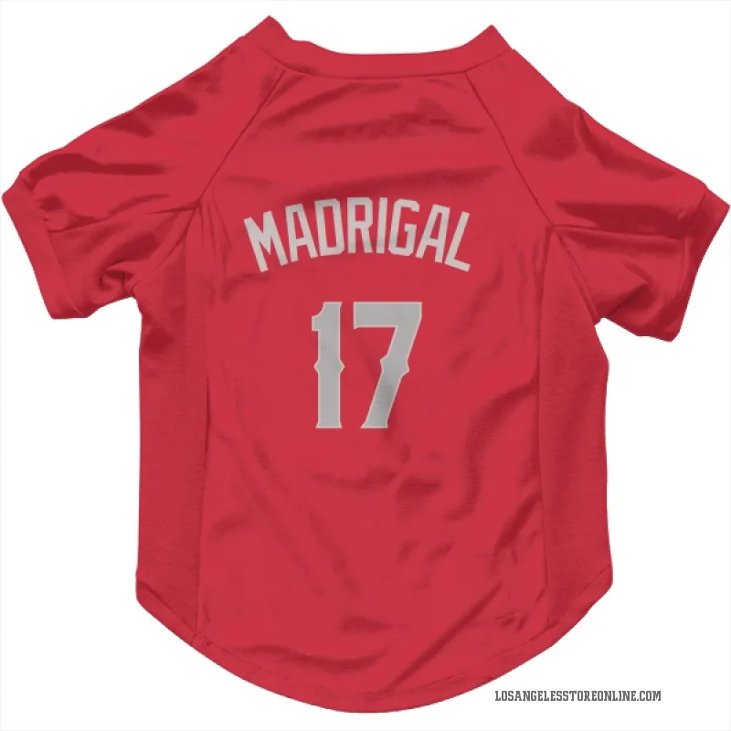 Nick Madrigal  Red Los Angeles Angels  Gray Cat & Dog Pet Jersey