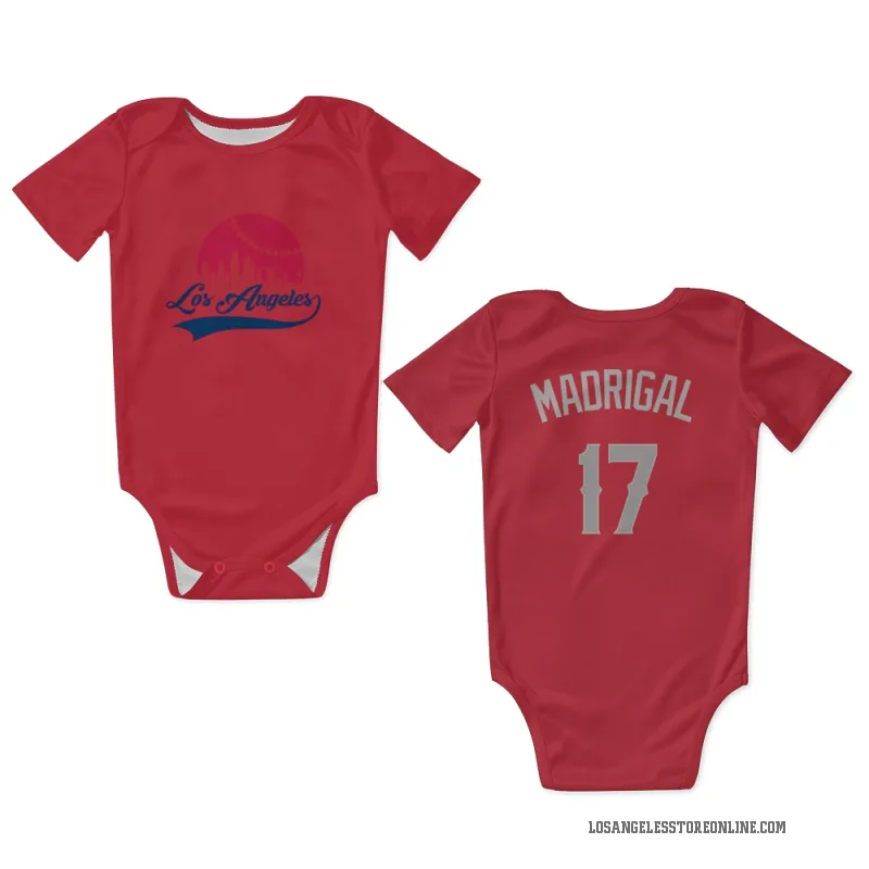 Nick Madrigal  Red Los Angeles Angels  Gray Newborn & Infant Bodysuit